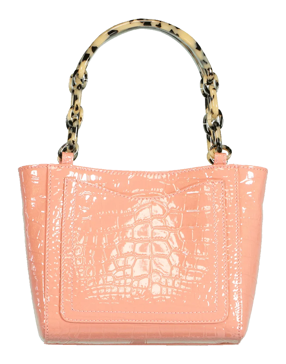 Rose Embossed Crocodile Micro Tote