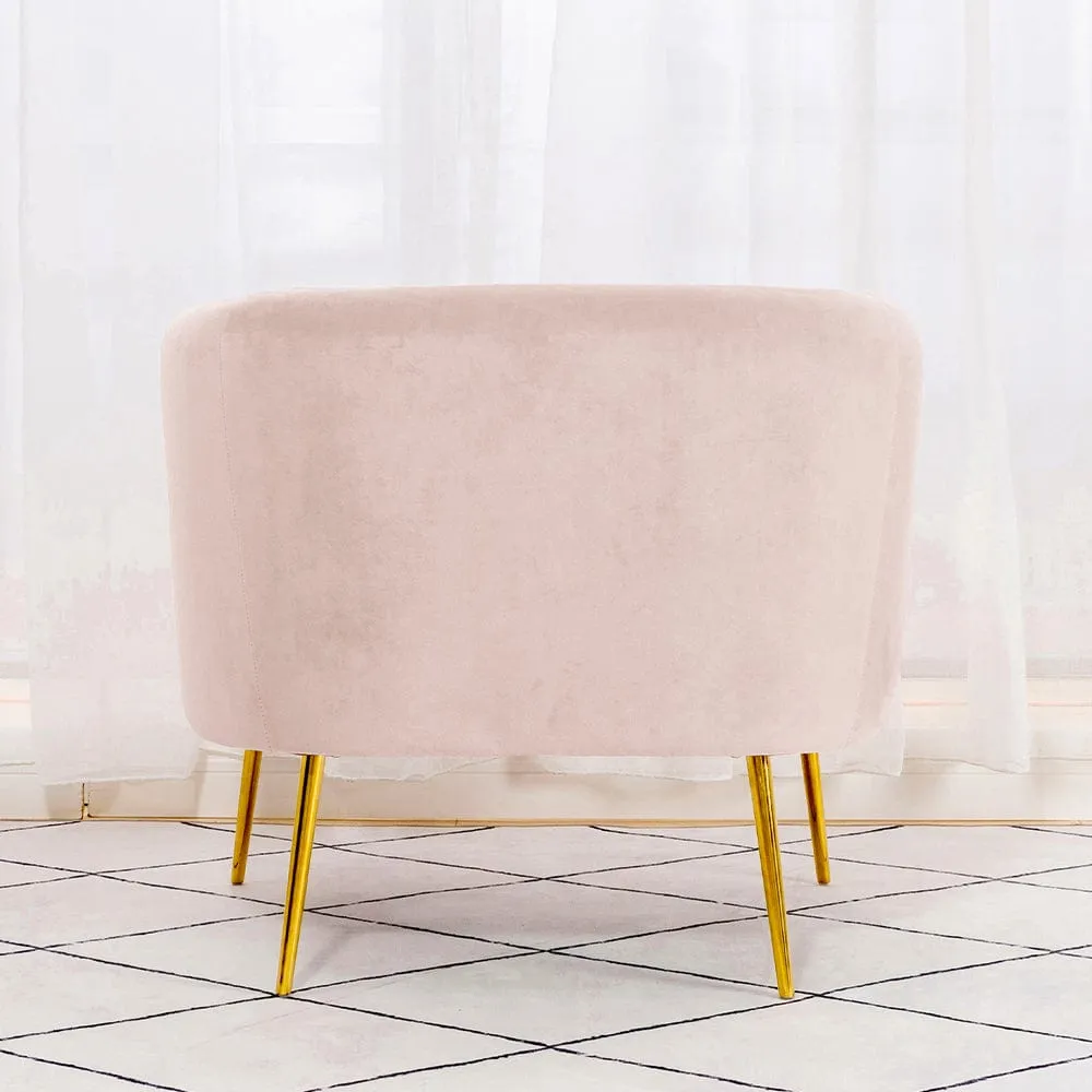 Russell Velvet Armchair In Pink