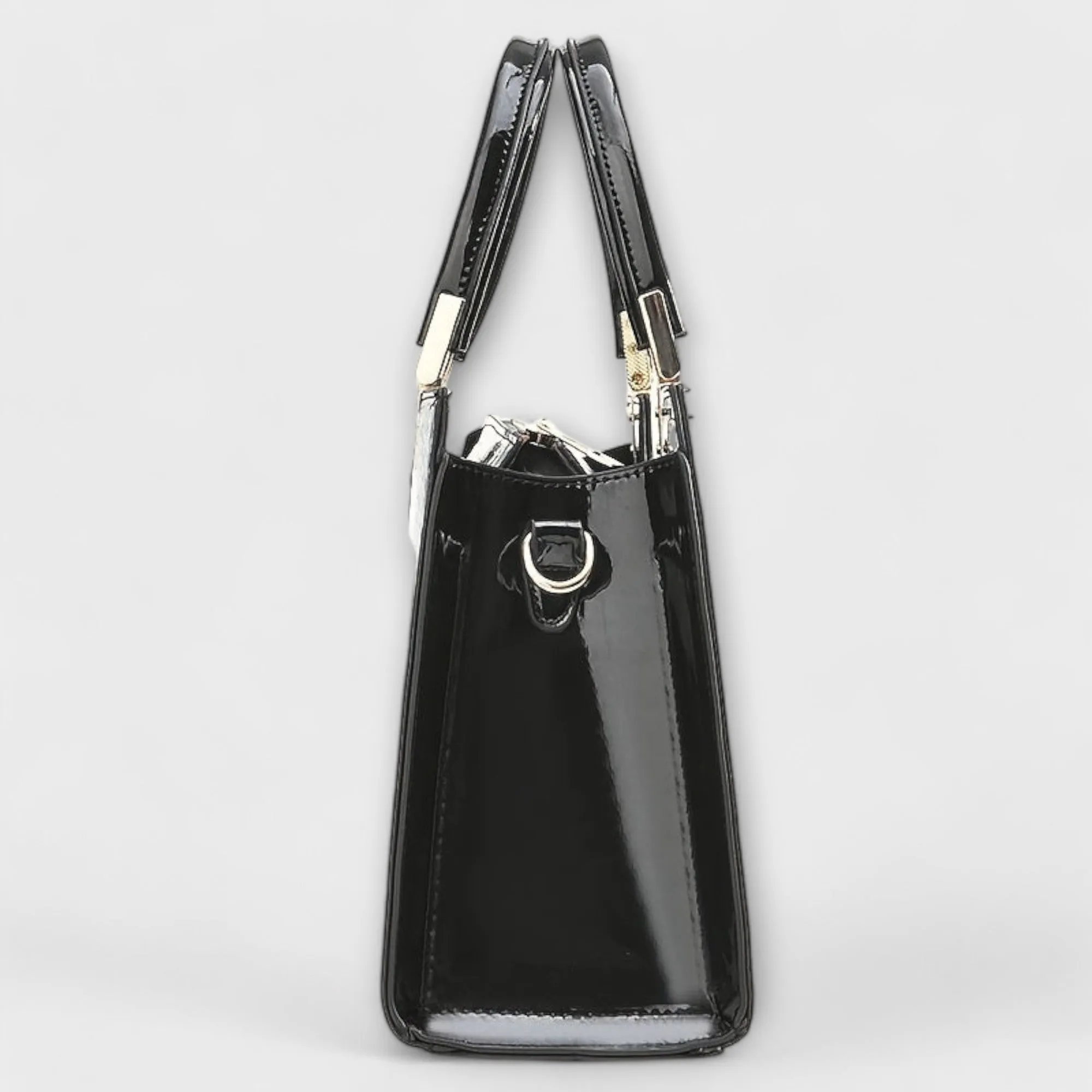 Shiny Crocodile-Embossed Handbag