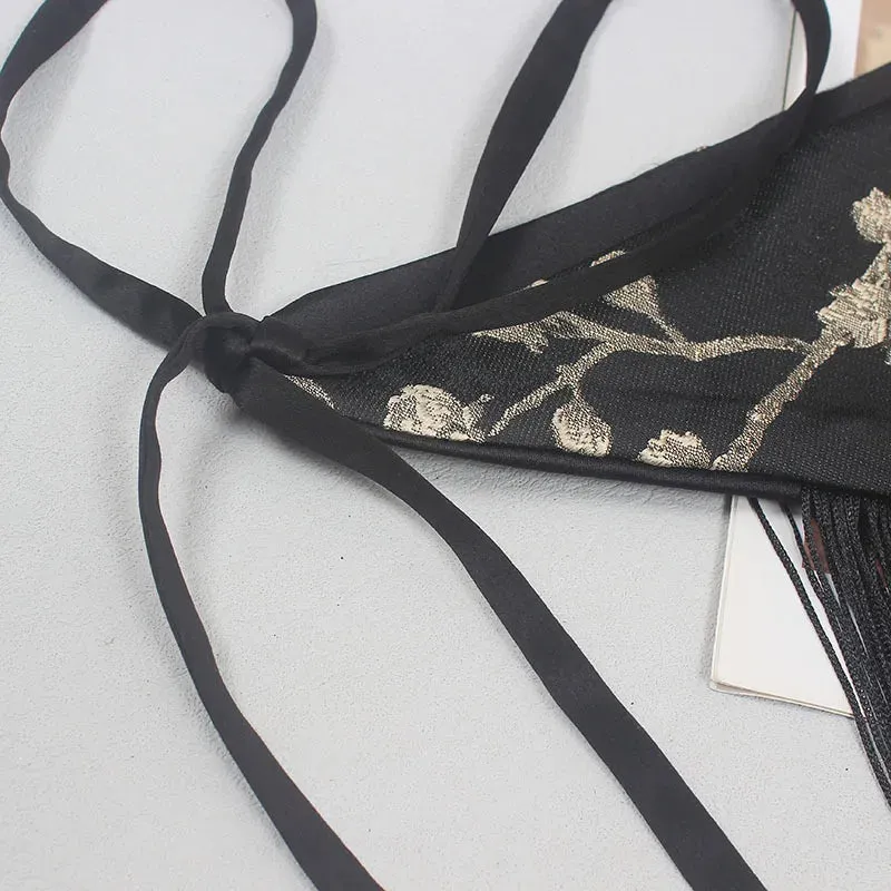 Silk Embroidery Tassel Cummerbund Belt