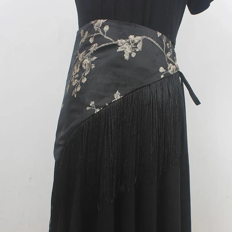 Silk Embroidery Tassel Cummerbund Belt