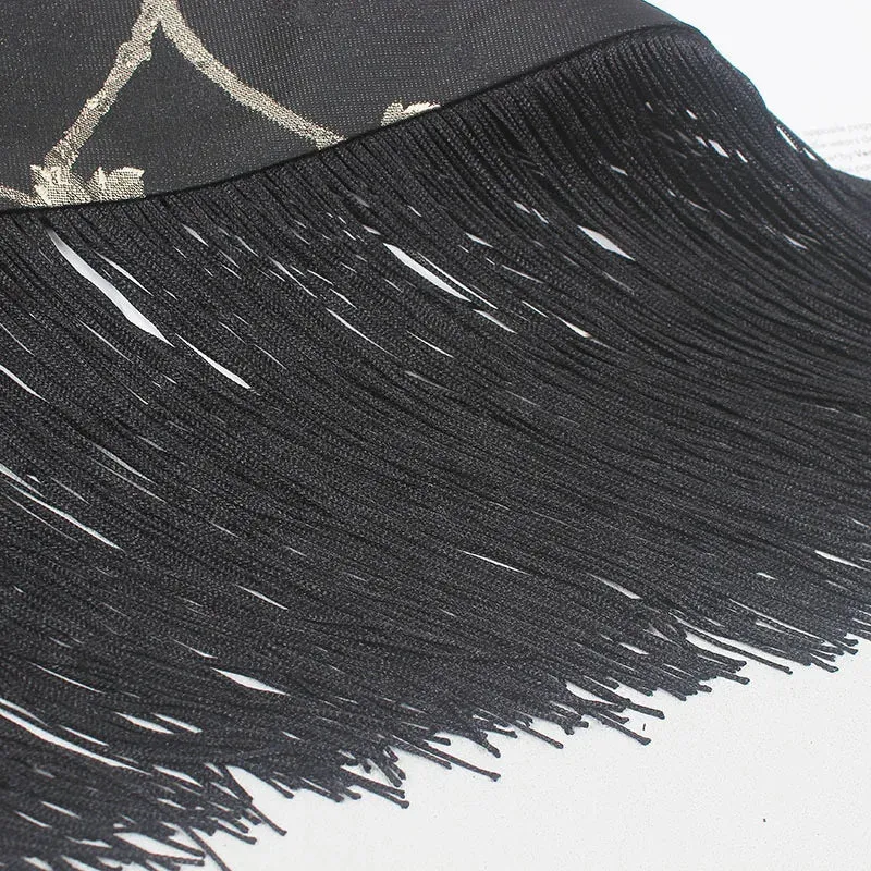 Silk Embroidery Tassel Cummerbund Belt