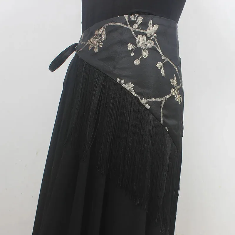 Silk Embroidery Tassel Cummerbund Belt