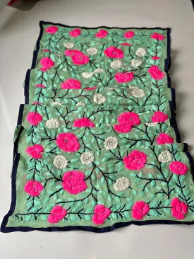 Turquoise x Pink Mini Georgette Neck Scarf / Wrap