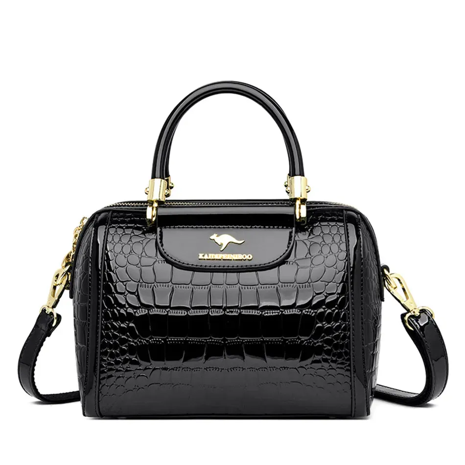 Vintage Luxe Croc-Embossed Handbag