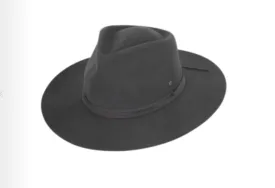 Wide Brim Fedora - Charcoal
